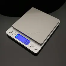 

1pcs stainless steel accurate 0.1g/0.01g mini digital platform scale with two clear plastic trays