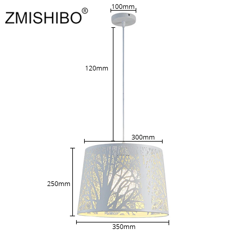 ZMISHIBO белая железная Подвесная лампа полые резьбовые Европейские лампы для