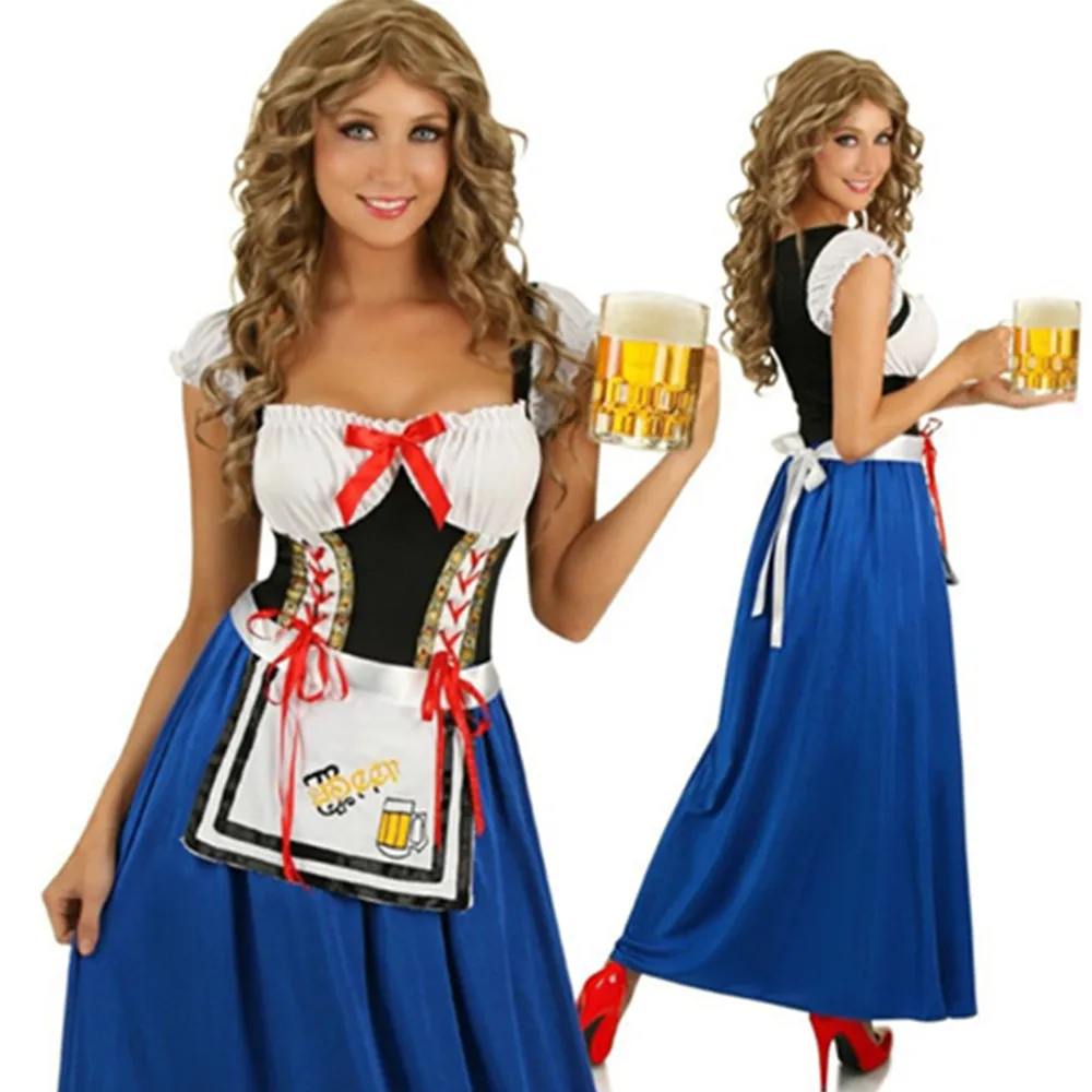 Bavarian Tavern Maid Ladies Fancy Dress German Beer Oktoberfest Womens Costume 