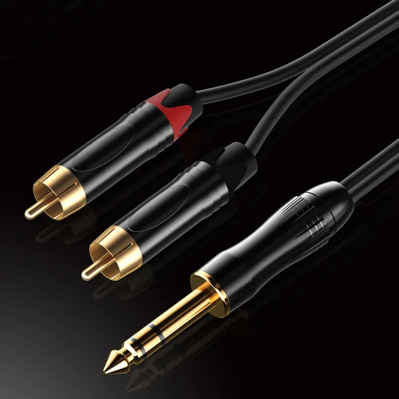 GUSUO 6 35 мм Мужской 1/4 дюймов разъем двойной RCA мужской Pro музыкальные колонки микшер