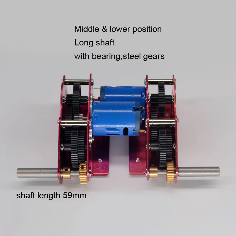 1 комплект коробка передач с моторами подшипника стальные шестерни запасные части для 1/16 пульт дистанционного управления Heng Длинная модель бака - Цвет: blue