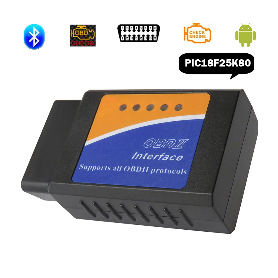 Супер OBD2 сканер ELM327 Bluetooth V1.5 OBDII автомобильный диагностический инструмент ELM 327 V 1 5
