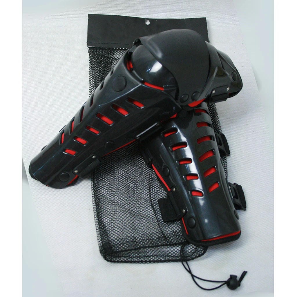 Pair Motorcycle Motocross Cycling Knee Pads Protector Guard Gear Red