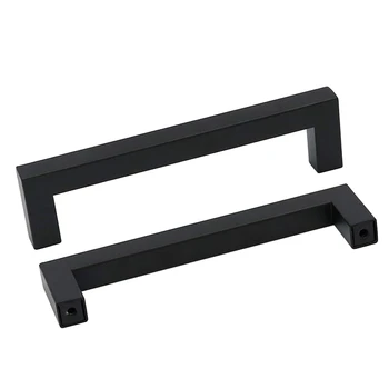 

20Pack Black Square Bar Cabinet Pull Drawer Handle Stainless Steel Handle for Kitchen and Bathroom Cabinets Cupboard