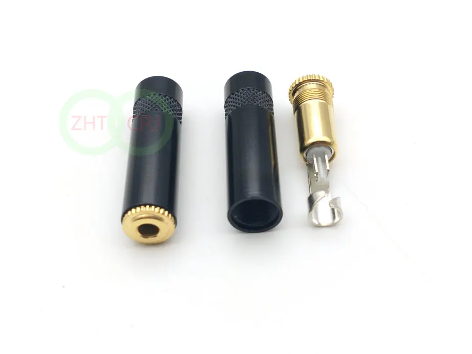 100PCS copper 3 5mm Stereo Audio socket Audio Gold Plated headphone Cable adapter