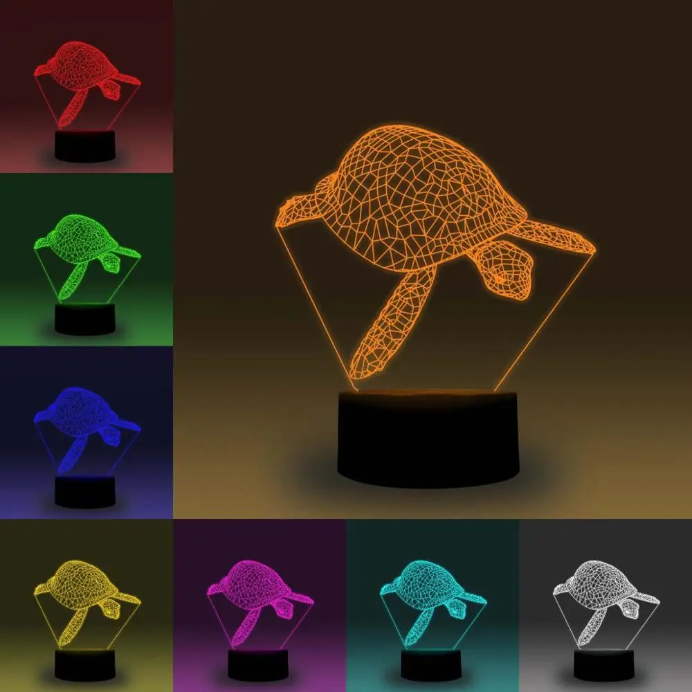 

NiteApps 3D Turtle LED Night Light Desk Table Illusion Lamp Holiday Birthday Gift APP/Touch Control