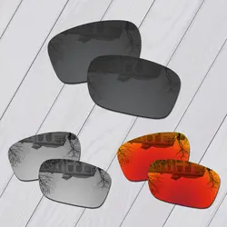 E.O.S 3 пары черный и серебристый и огненно-красный Поляризованные Сменные линзы для солнцезащитных очков в стиле Оукли серебро F OO9246