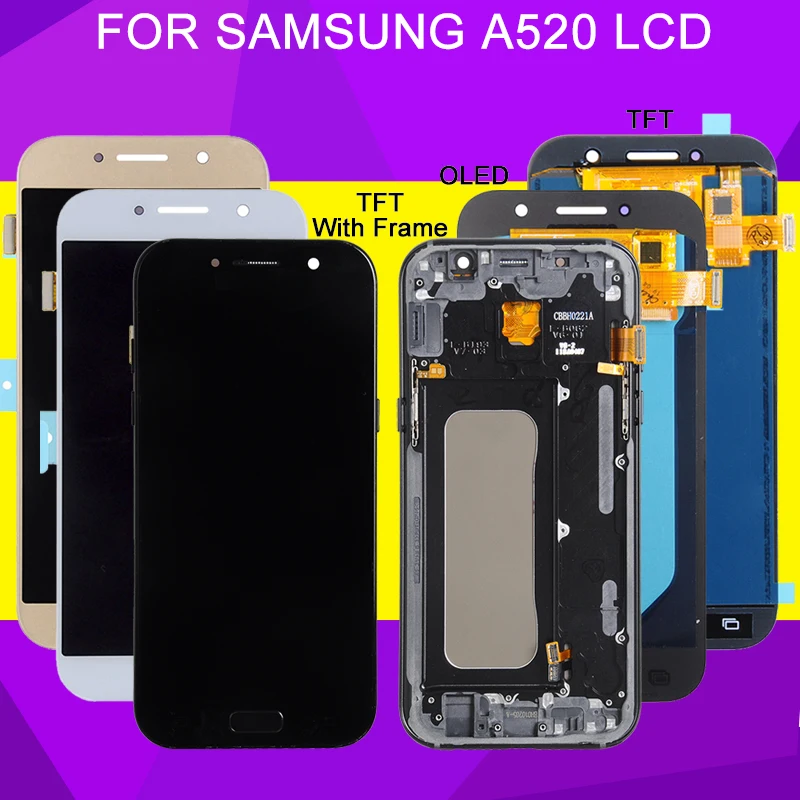 HH A520M A520F Дисплей для Samsung Galaxy A5 2017 ЖК дисплей с сенсорным экраном дигитайзер
