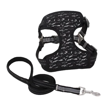 

Breathable Dog Harness Reflective Pet Puppy Harness and Leash Soft Cat Hanresses Chihuahua Vest For Outdoor Walking M