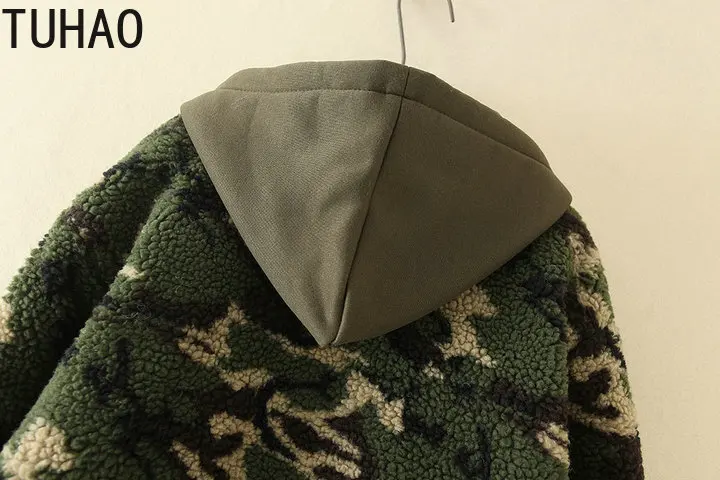 TUHAO осень и зима большой размер 5XL 4XL 3XL Женская овечья шерсть камуфляжная толстовка женская s пальто из искусственного меха размера плюс женская LZ84