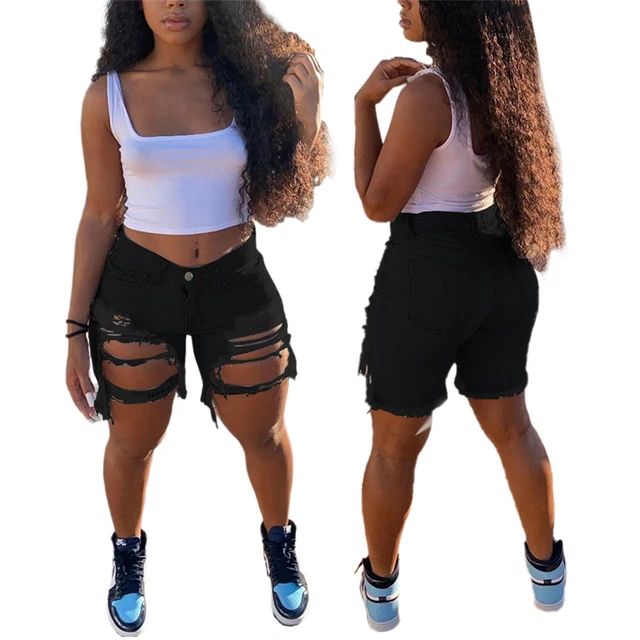 Sexy Ripped Jean Shorts Women Summer 