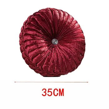 

European Style Velvet Pleated Pumpkin Pillow Round Decorative Sofa Throw Pillow Cushion Sofa Decor Home Textile