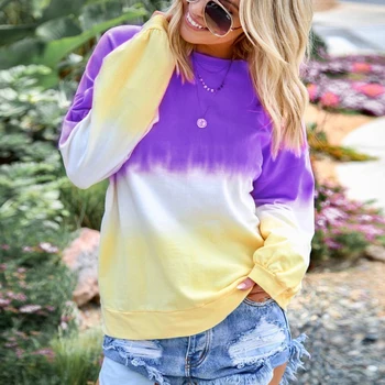 

Women Blouses Colors Fashion Gradient Color Print Blouse Shirt Women Plus Size O Neck Autumn Tops New Short Sleeve Boho 5XL