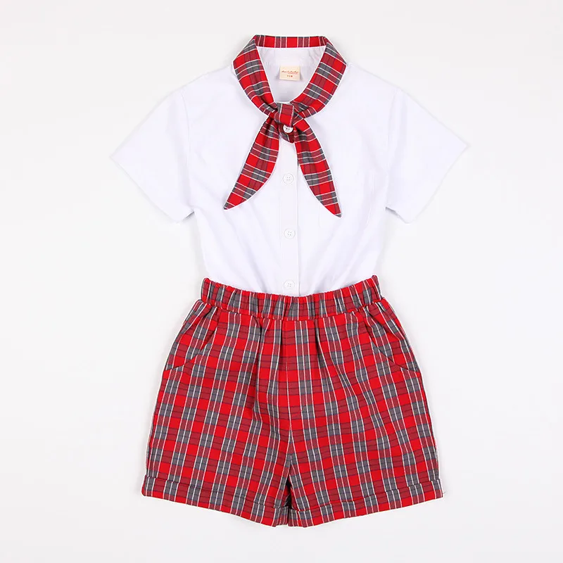 Boy Set white Комплекты детской школьной одежды костюм для учеников начальной школы японская Корейская школьная форма белая рубашка для мальчиков и девочек+ платье морячки с галстуком - Цвет: Boy Set white
