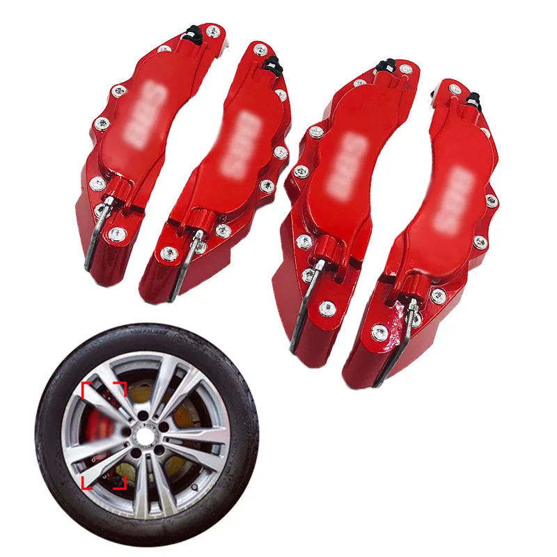 

Car Styling 4x Aluminum Heat-resisting Universal BBS 3D Sticker Disc Brake Caliper Cover fit 14"15"16"17"18"19"20inch Wheel Size