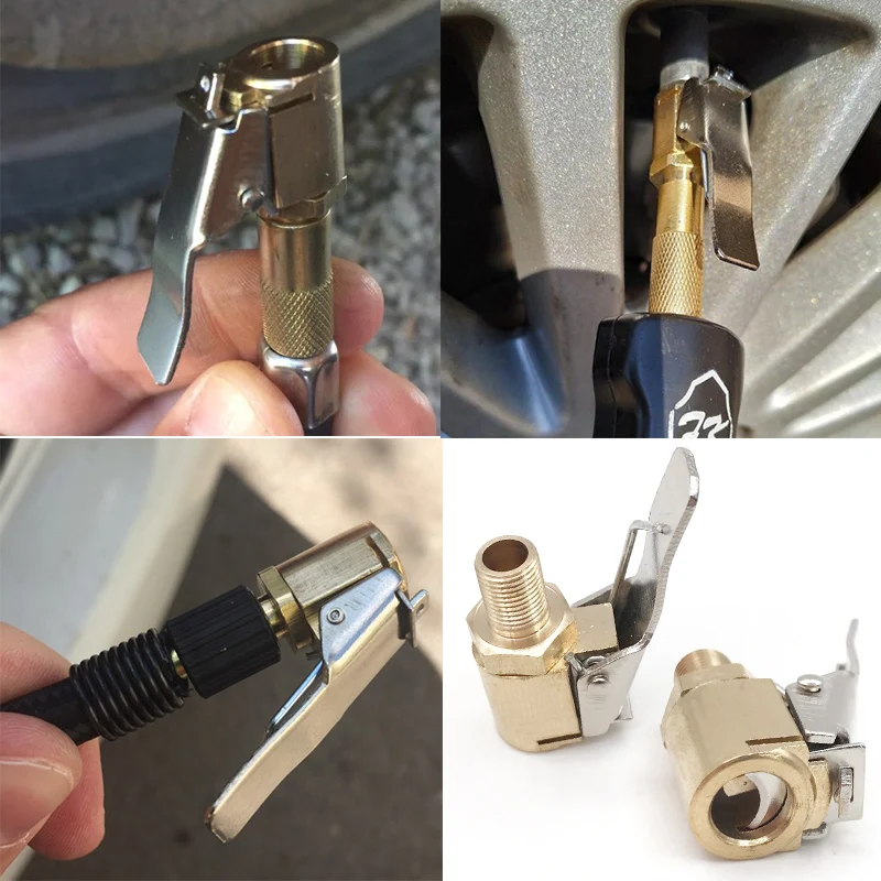 1PC Car Auto Brass 8mm Tyre Wheel Tire Air Chuck Inflator Pump Valve Clip Clamp Connector Adapter Car-styling | Аксессуары для