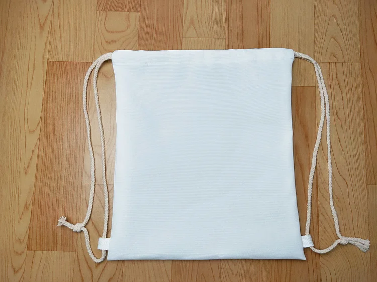 White 6 шт./лот DIY пустая сублимационная продукция холст с двойными плечиками рюкзак спорт на шнурке простая сумка - Цвет: White