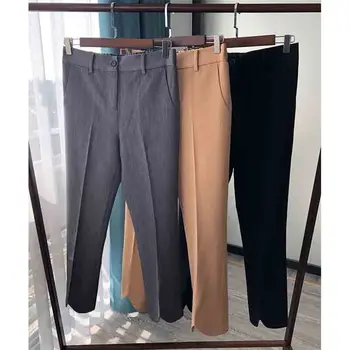 

Women Pants Early Autumn Foot Crescent Curved Design Pen Suit Pants