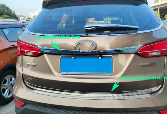 

Higher star ABS material car rear trunk up decorative trim,lower decorative bar for Hyundai IX45/SANTAFE 2013-2017