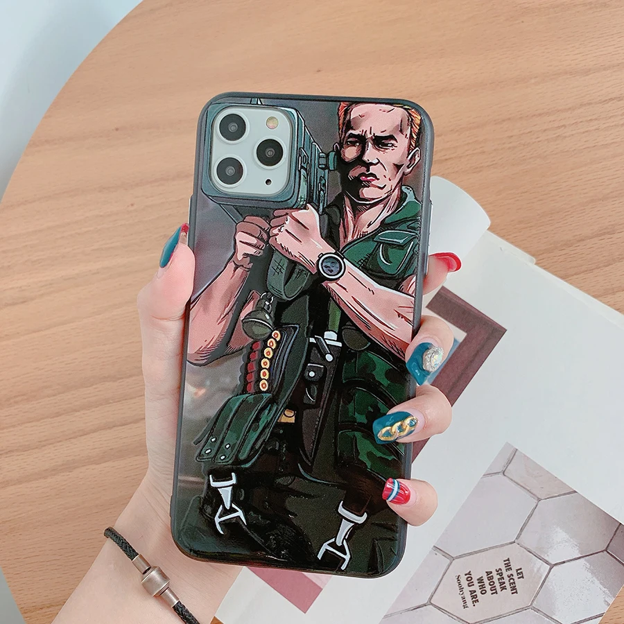 Для iPhone 11 чехол Schwarzenegger cannon spoof классный для Apple Pro Max мягкий милый Boom |