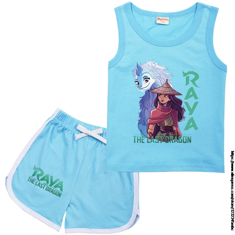 Kids Raya and The Last Dragon Clothes Set Cartoon Characters Shorts t Shirt Summer Sets 