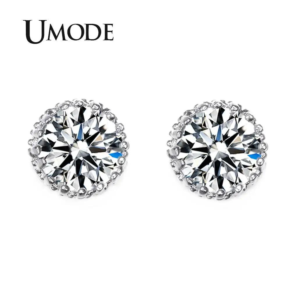 Umode мульти сохатый 8 мм 2ct Высокое качество швейцарский CZ бриллиантами стад серьги