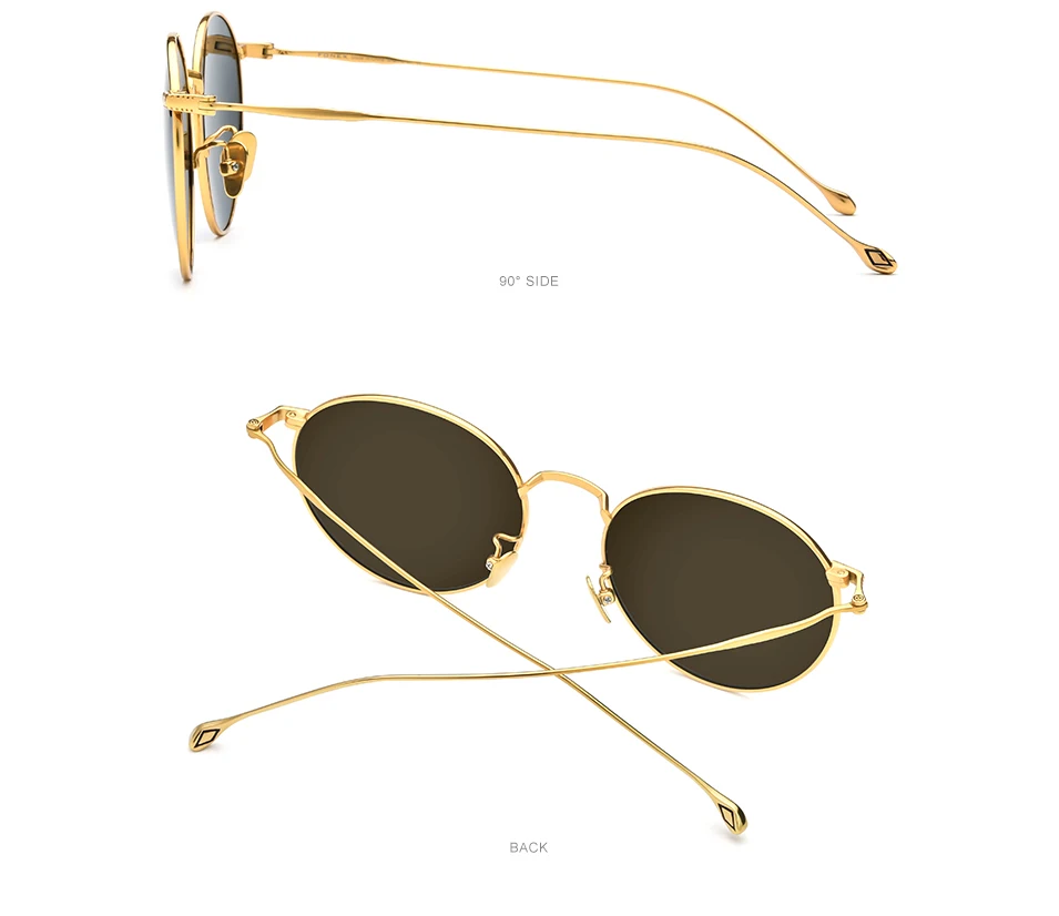 FONEX из чистого титана солнцезащитные очки мужские винтажные маленькие круглые поляризационные солнцезащитные очки для женщин Ретро Высокое качество UV400 оттенки 8508