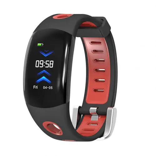 Black Red DM11 Color Screen Smart Bracelet Blood Pressure Heart Rate Monitor Wristband Waterproof Sports Fitness Colors Watch Band - Color: Black Red