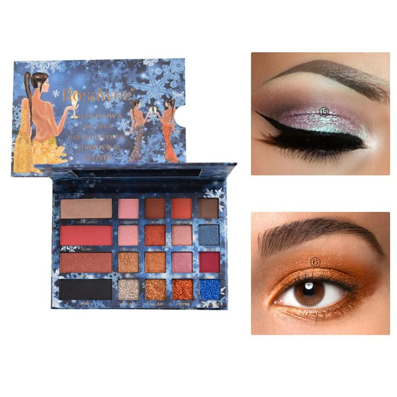 20 Colors Eyeshadow Pallete Fashion Diamond Glitter Eye Shadow Blush Set Professional Makeup High Pigment Safe Palette