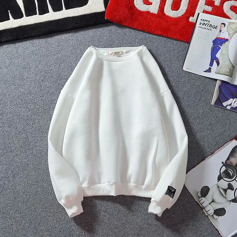 

5 Color Oversized Korean Women Hoodies Yellow Round Neck Long Sleeve Pullover Kpop Hoodie Gothic Women Sweatshirts Streetwear