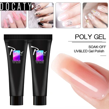 

DOCATY Poly Gel for Nails Set Nail Extension Crystal Builder UV Gel Varnishes Clear Camouflage Color French Manicure Nail Art
