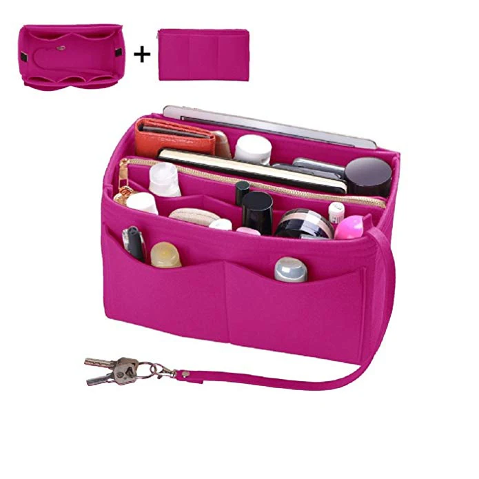 Home Storage Bag Purse Organizer Felt Insert Bag Makeup Organizer Inner Purse Portable Cosmetic Bags Storage Tote XL