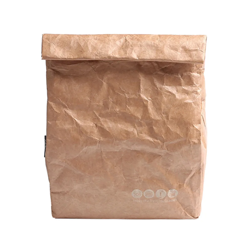 Складные Многоразовые герметичные пищевые контейнеры большая емкость сумка для еды Водонепроницаемая Теплоизоляция Крафт-бумага, алюминиевая фольга