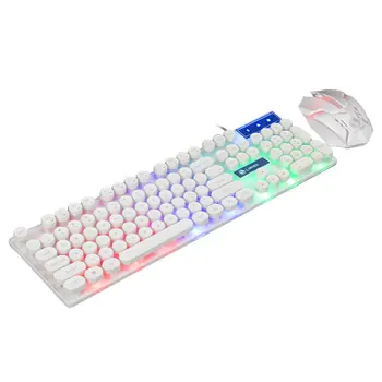 

Ergonomic Design PC Wired Keyboard Set For Notebook Laptop Desktop Gaming 1600PI Colorful Backlight Keyboard Set With Mouse