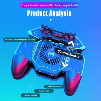 

AK88 SIX Finger Gamepad Control For Mobile Game Cooling Fan Gamepad Controller with 1200mAh Battery For Android iOS smartphone