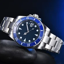 

Sterile blue surface men's automatic mechanical watch watch stainless steel color case 30 meters waterproof