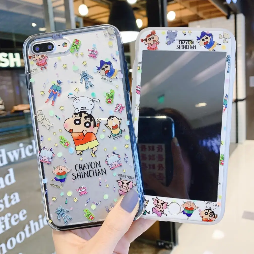 case and flim Для iPhone 11 pro Max чехол для телефона с мультяшным медведем+ пленка для экрана из закаленного стекла для iPhone X XS Max XR 7 8 6s Plus прозрачный чехол - Цвет: case and flim