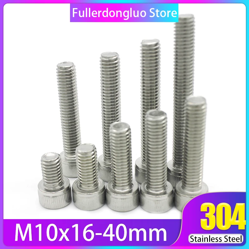 

M10 Bolt 1.5 Pitch Socket Cap Head Screw Hexagon Stainless Steel Bolts Vis Din912 M10 Hex Screw