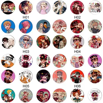 

6Pc/ Set Anime Toilet-Bound Hanako-Kun Jibaku Shounen Nene Yashiro Teru Minamoto Hanako Cosplay Badge Tinplate Button Brooch
