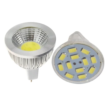 

1 Pcs Mr16 5W Cob Led Spotlight Lamp Bulb 12V & 1 Pcs Led Spotlight Mr11 12 Smd 5730 570 Lm Dc 12V, White