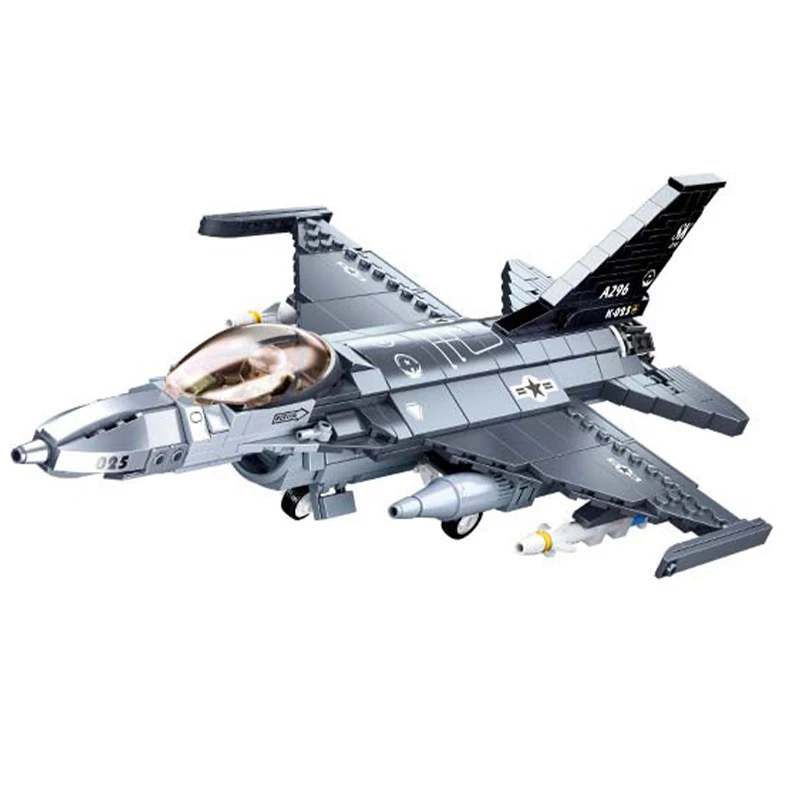 Military F/A-18E Super BumbleBee Strike Hornet Fighter Plane Building Blocks War Bricks Classic Model Educational Kids MOC Toys
