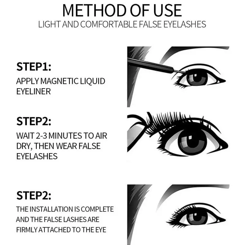 3Pairs Of 3D Magnetic Eyeliner Liquid False Eyelashes Set Waterproof Long Lasting Eyelash Extension Magnet Eyelashes Tweezer Set 3Pairs Of 3D Magnetic Eyeliner Liquid False Eyelashes Set Waterproof Long Lasting Eyelash Extension Magnet Eyelashes Tweezer Set