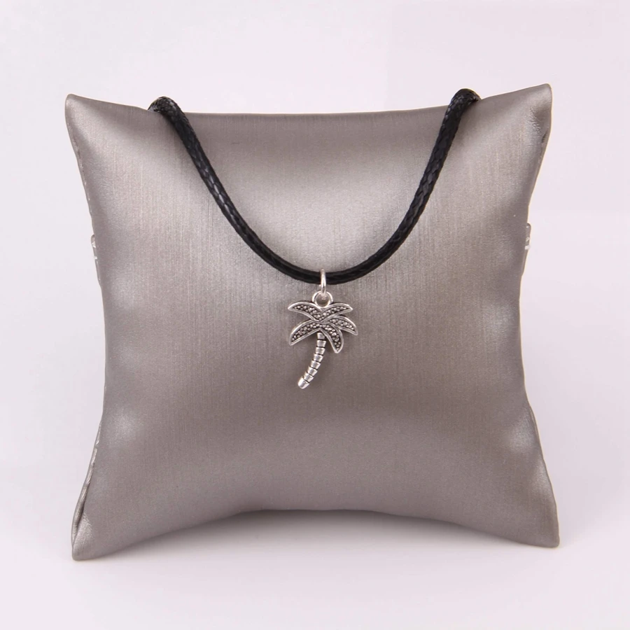 

Thomas 925 Sterling Silver Coconut Tree Pendant & Faux Leather Necklace, Rebel Heart Jewelry for Men Women TS-NB140
