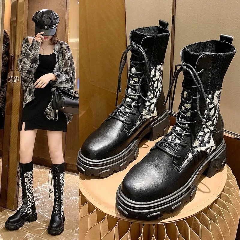 

Martin Boots Womens Fashion All-match Boots Non-slip Wear-resistant Flat Boots Comfortable and Breathable Casual Boots Women