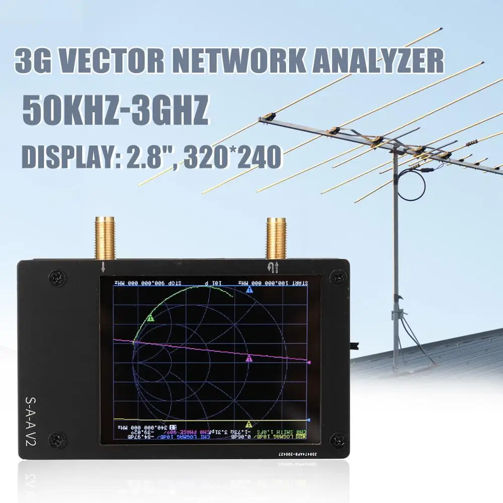 Портативный высокостабильный анализатор сети 3G Vector антенной NanoVNA V2
