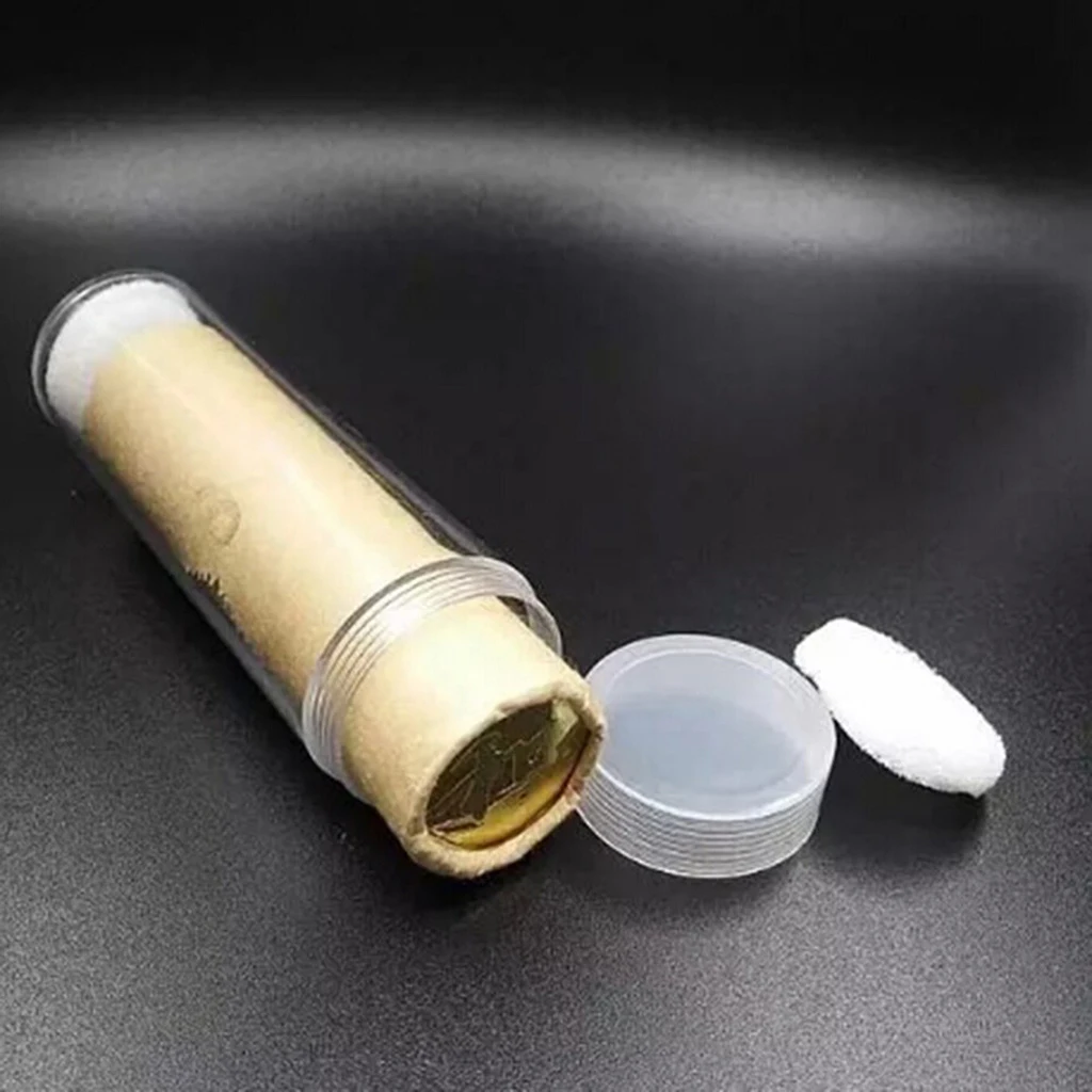 10Pcs 22.9mm Dia Clear Coin Capsules Coin Storage Case Round Protective Tube, Plastic Pill Box for Travel Outdoor