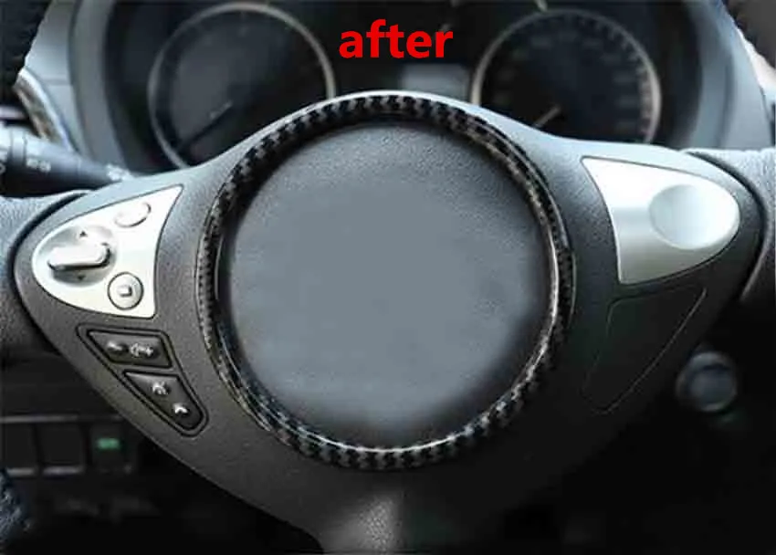 1 шт. ABS углеродного волокна зерна рулевого колеса украшения крышки для Nissan Sylphy sentra MK13 автомобильные аксессуары