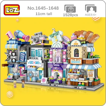 

LOZ City Street Bakery Hair Salon Photo Studio Couture Clothing Bread Shop Store Architecture Mini Blocks Building Toy no Box