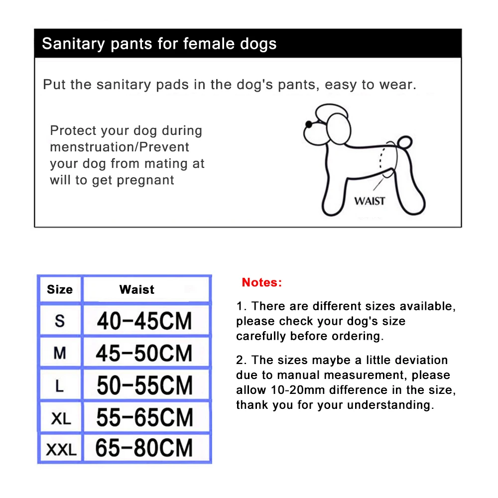 Hot S-XXL Female Pet Dog Physiological Pants Puppy Shorts Sanitary Panties Menstruation Underwear Briefs Dogs Diapers | Дом и сад