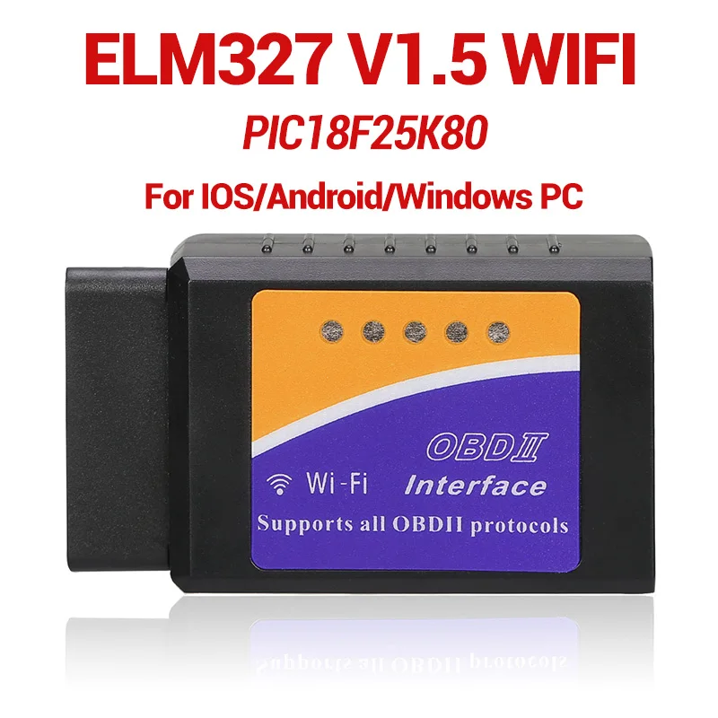 

PIC18F25K80 ELM327 WIFI V1.5 OBD2 Scanner Car Fault Code Reader OBDII Scaner Adapter Auto Diagnostic Scan Tool for IOS Android